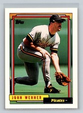 1992 Topps Rookie RC #282 John Wehner Pittsburgh Pirates Baseball Card. rookie card picture