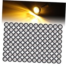 100 Pcs 3/4 Inch Mini Round LED Bullet Shape Side Marker Clear Lens Amber