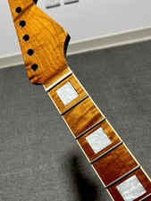 stainless Electric guitar Neck 22Frets Roasted Flame Maple Bone Nut Shell Inlay