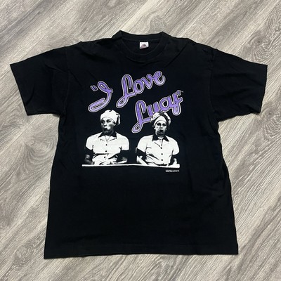 Vintage I Love Lucy T-Shirt XL Black Made Usa Single Stitch 1992 Tv Sitcom 90s