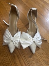 Elegant White Bow Pointed Toe High Heel Sandals