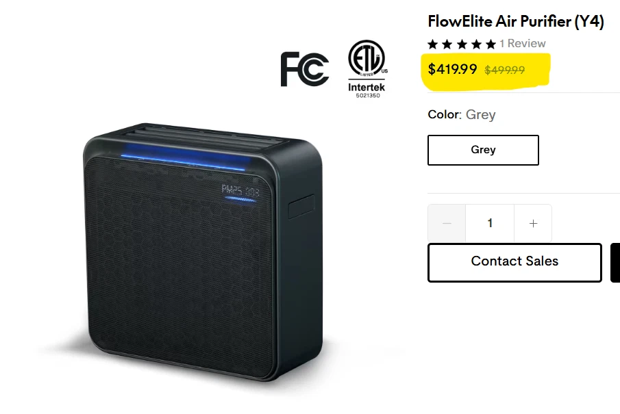 **NUEVO** Purificador de aire - HEPA + carbono, silencioso, cobertura de habitación grande - VALE $499 Foto 3 de 4