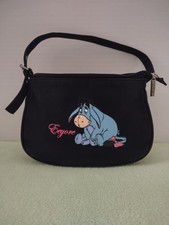 Disney EEYORE - Winnie the Pooh Black Canvas Zippered Handbag Adjustable Strap
