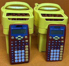 LOT OF 20 Texas Instruments TI-10 Calculators w/Covers and Caddy