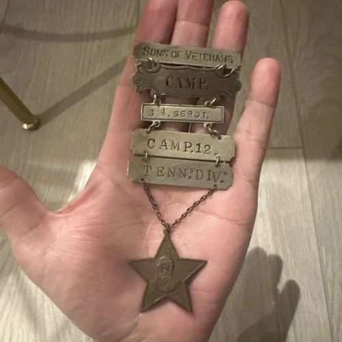 Civil War Veterans 3rd Sgt Camp 12 Tennessee Division Ladder Badge Rare