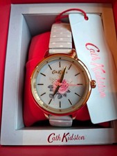 Cath Kidston Women’s Floral Dial Gold Case polka dot Bracelet Quartz Watch BNIB