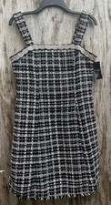 Dress Tahari Asl Women's Rhinestone Embellished Boucle Dress - Black Ivory-8