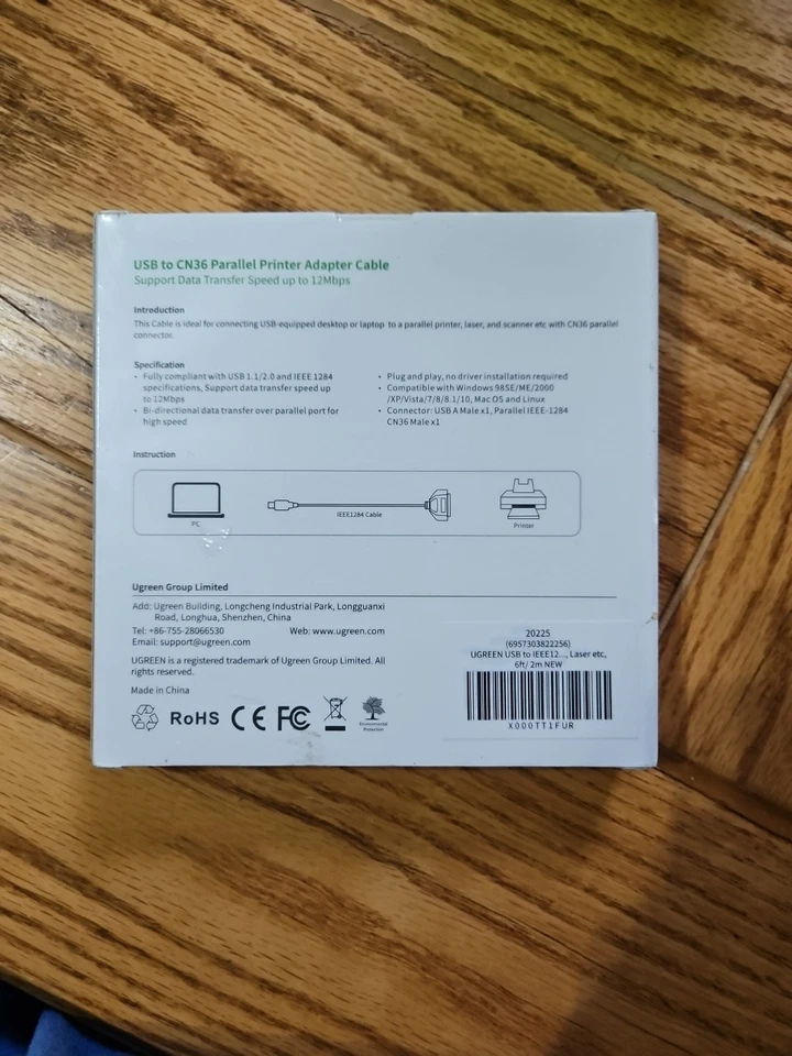 UGREEN USB to DB25 Parallel Printer Cable Adapter Connector - Image 2 of 2