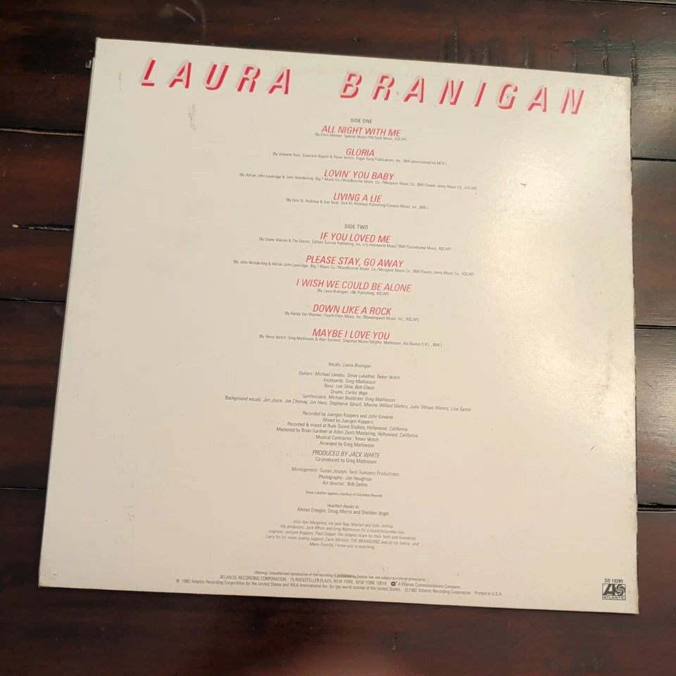 Branigan Laura Branigan Vinyl Record LP 1982 Foto 2 de 3