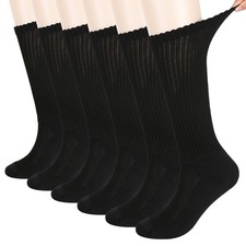 US STOCK 6 Pairs Diabetic Crew Socks Non-Binding Loose Fit for Women  Men 9-11