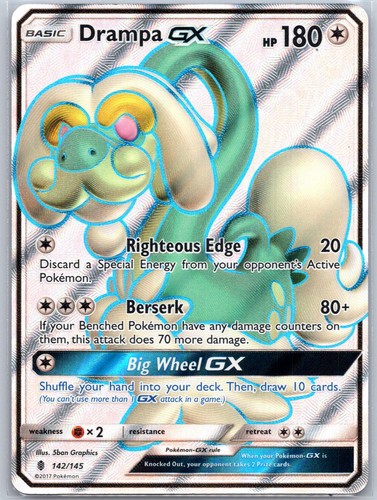 Drampa GX (Full Art) 142/145 Near Mint SM Guardians Rising Pokemon Shipnow 2017