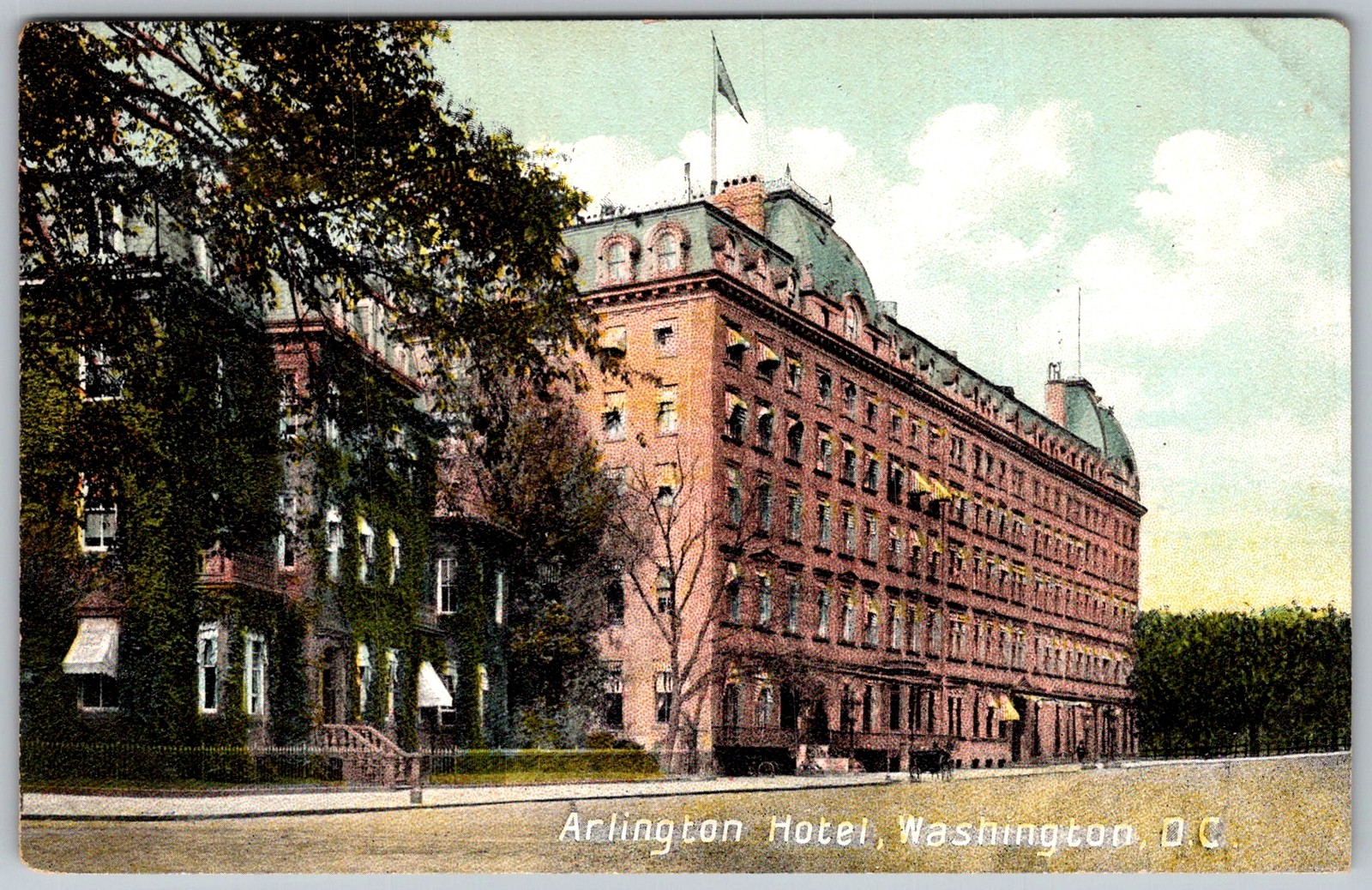 Antique Postcard Arlington Hotel Exterior Washington, DC 1910s