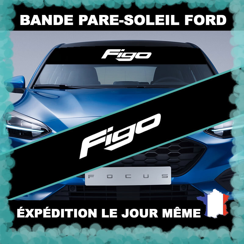 Sticker bande pare-soleil Ford Figo premium en finition carbone protectrice