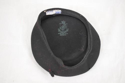 VINTAGE Glenover Women's Wool Felt Hat 40s Black Beret Size 23 Formal Tea - Picture 7 of 10