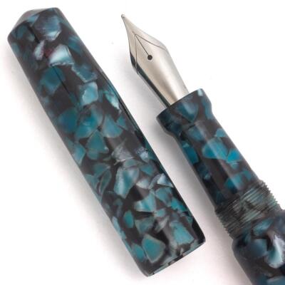 Ranga Abhimanyu Fountain Pen - Aqua Ice Prem. Acrylic, JoWo #6 Nibs (New in Box)