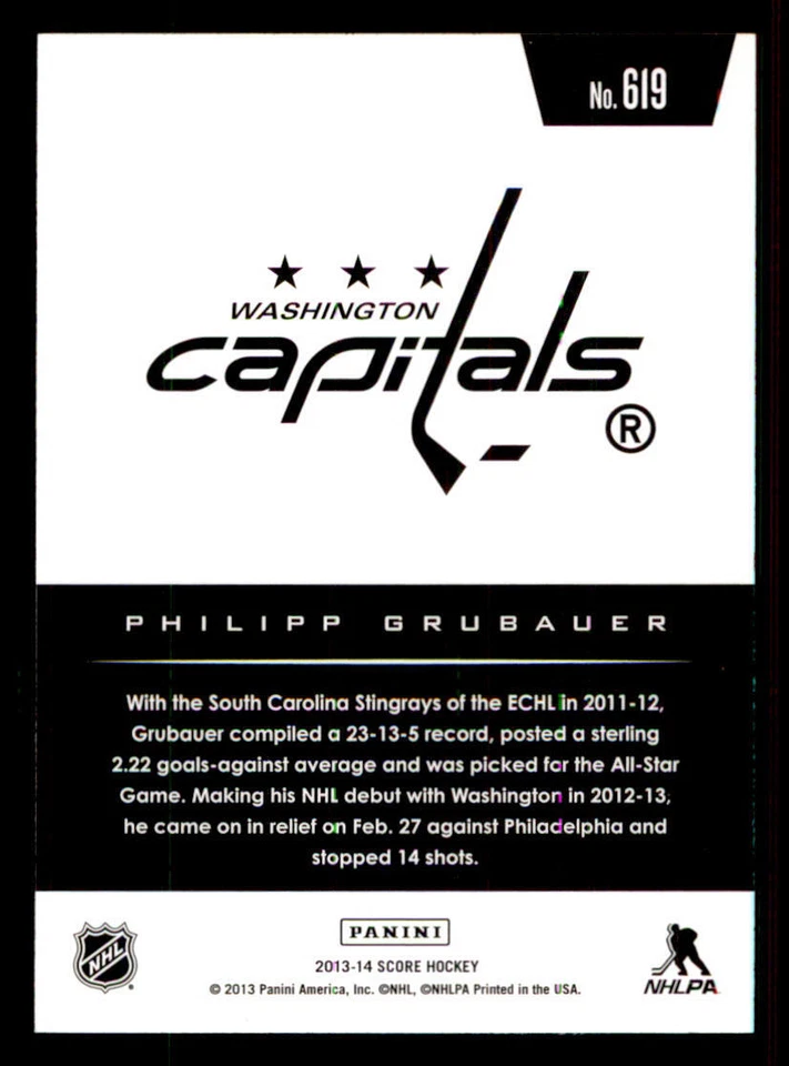2013-14 Score Gold #619 Philipp Grubauer HR - Image 2 of 2