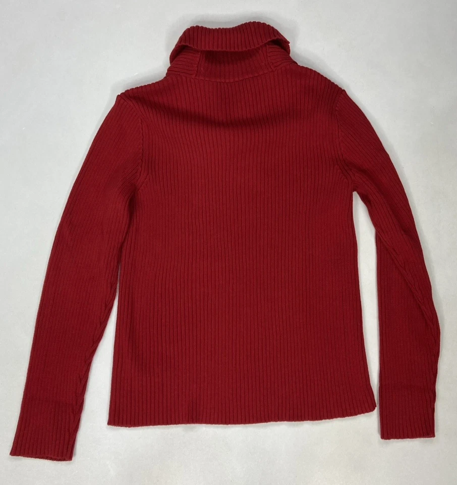 Polo Ralph Lauren Tejido Chal Cuello Suéter Mujer XL Rojo Algodón Foto 3 de 4