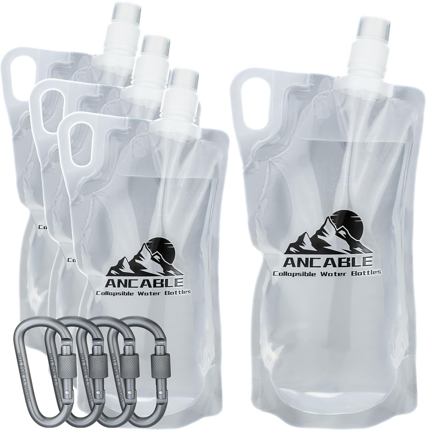 1l 4 Pack Foldable Bpa Free For Hiking Camping Travel