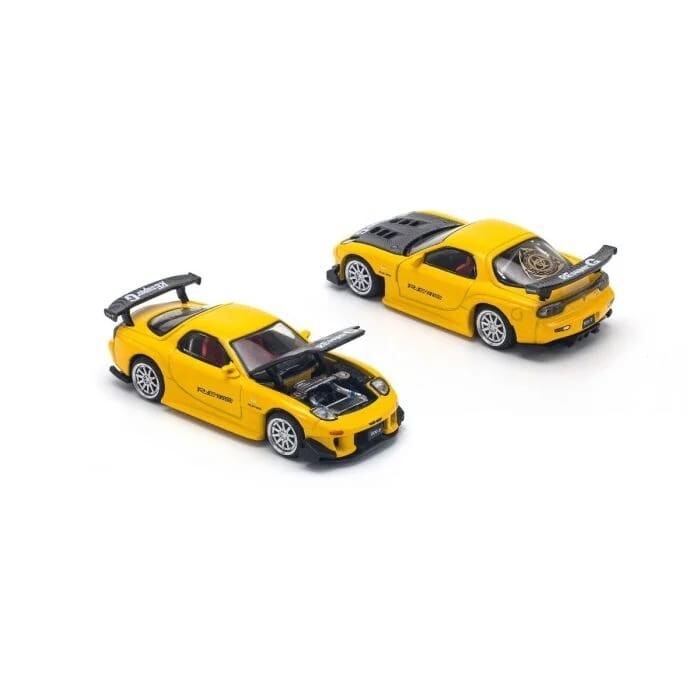6個セットMAZDA RX-7 RE 雨宮 1/64 poprace POPRACE PR64-116 1/64 Mazda RX7 RE Amemiya WIDEBODY YELLOW