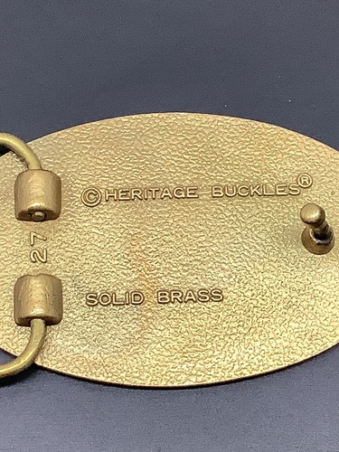 Vintage US Marines solid brass belt buckle Heritage Buckles since 1775 EUC - Picture 4 of 4