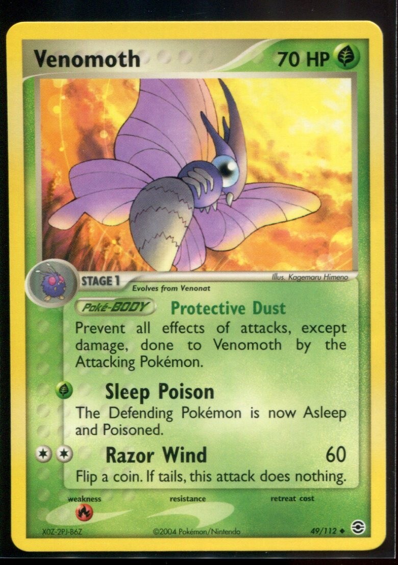 Venomoth - ex FireRed & LeafGreen 49/112 2004 NM Pokemon