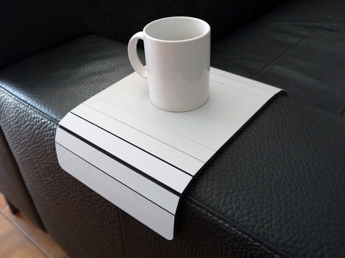 Wooden Flexible White Sofa Table - Small Slinky for Armrest Couch Side Tray - Picture 10 of 12