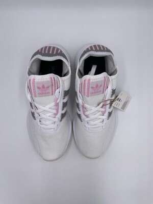 Adidas Swift Run X White Charcoal Grey True Pink Mesh Sneakers