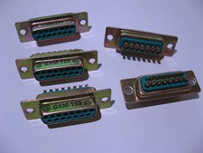 D-Sub 15 Pin Female Connector Solder Cup GAM-15S - NOS Qty 5
