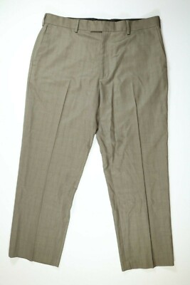 Mens Axist Gray Check Dress Pants (Flat Front) 36x30 EUC
