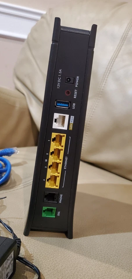 Zyxel C1100Z 802.11n Wireless Gateway CenturyLink WIFI Modem Router With 2 Cable - Image 4 of 4