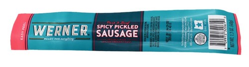 Gourmet Spicy Pickled Sausage Pack of 24 – 1.7oz Individually Wrapped Snacks - Picture 4 of 6