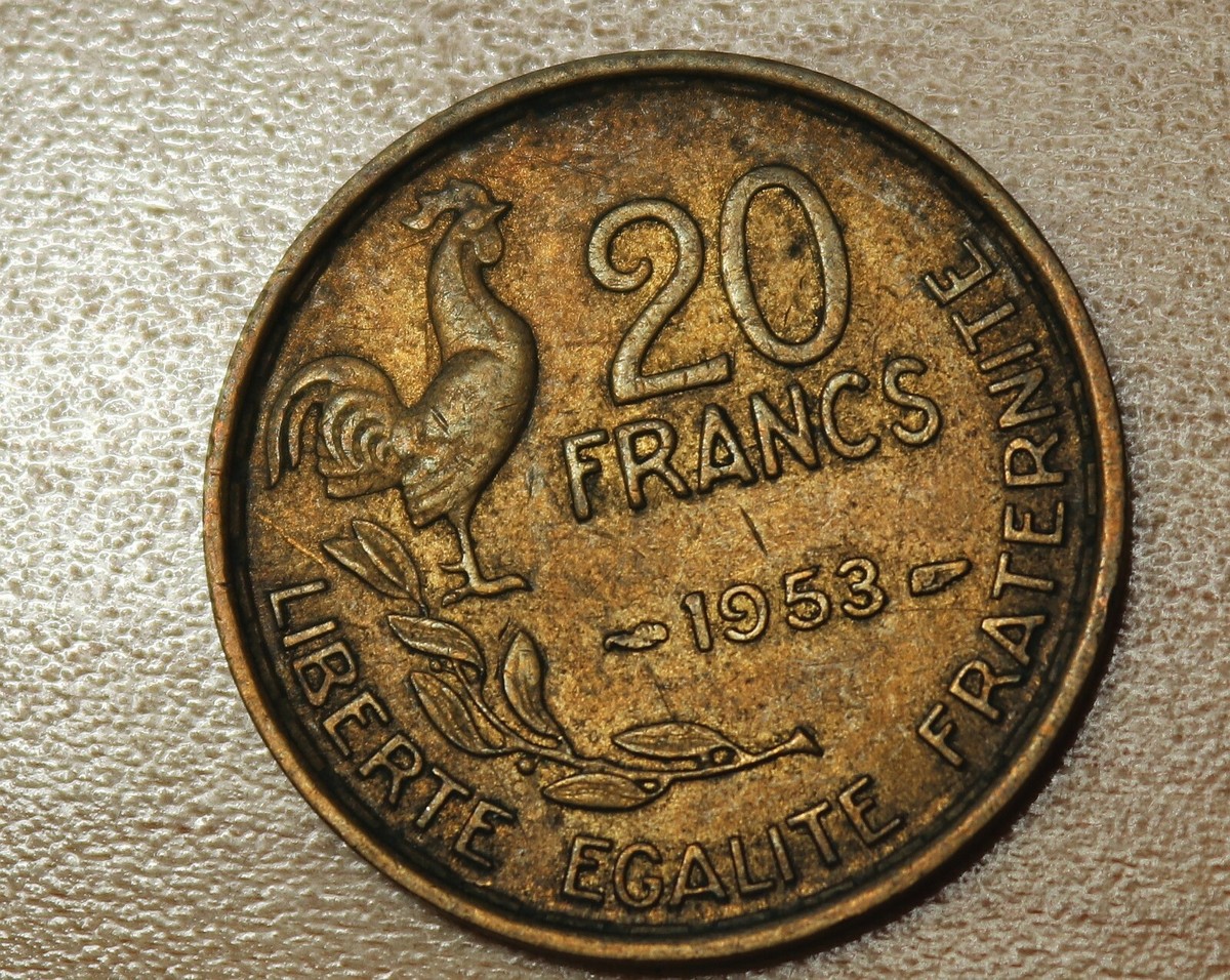 フランス50フラン銀貨 1974年 avers de la 20 francs. フランス50フラン銀貨 1974年 avers de la 20 francs. フランス