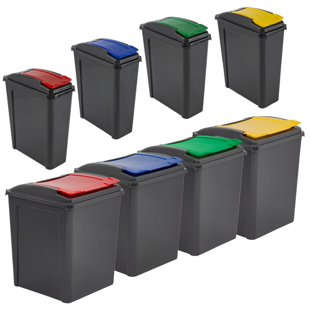 25L 50L Plastic Recycle Recycling Bin Lid Kitchen Rubbish Dustbin Garden  Waste