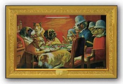 ART PRINT POSTER Dogs Busted C M Coolidge 36x24 NMR