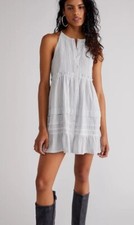 Free People Boho Womens Desert Days Stripe Mini Dress sz L