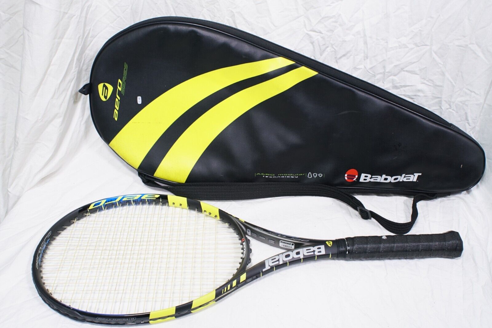 NICE Original Babolat Aeropro Drive + Plus Grip 4 5/8 Nadal Strung Tennis  Racket