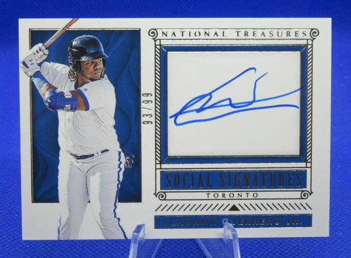 2019 NATIONAL TREASURES SOCIAL SIGNATURES VLADIMIR GUERRERO JR. AUTO CARD 93/99
