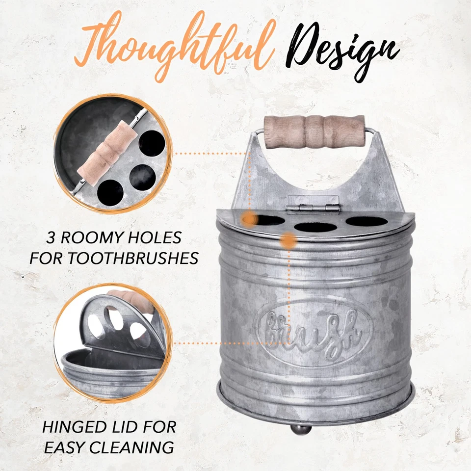 Juego de accesorios de baño rústico dispensador de jabón galvanizado Autumn Alley Foto 3 de 4