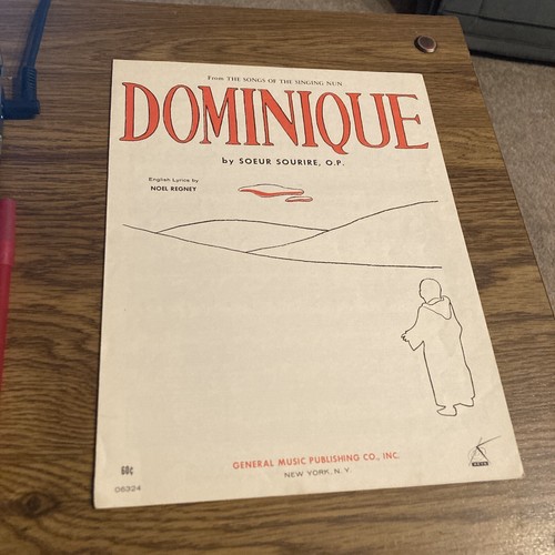 Dominique By Soeur Sourire, Singing Nun 1962 Vintage Sheet Music