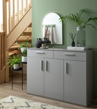 Venetia 3 Door Shoe Storage Cabinet - Grey & Oak | Hallway Organiser