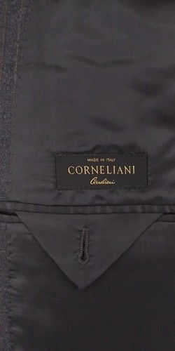 Corneliani Italy Two Piece Flannel Gray Brown Stripe Fine Wool Suit 42R 32X32 - Picture 12 of 17