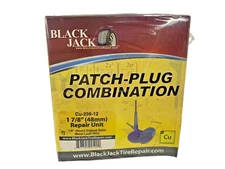 BlackJack Tire Repair 12 pcs CU-206-12 Patch-Plug Combo 1-7/8", 1/4" Dipped Stem