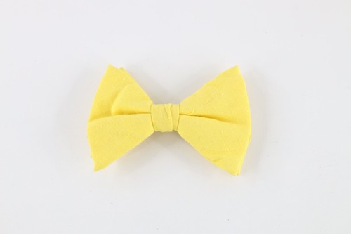 Vtg 50s 60s Rockabilly Tweed Knit Clip On Bow Tie Neck Tie Wedding Yellow USA