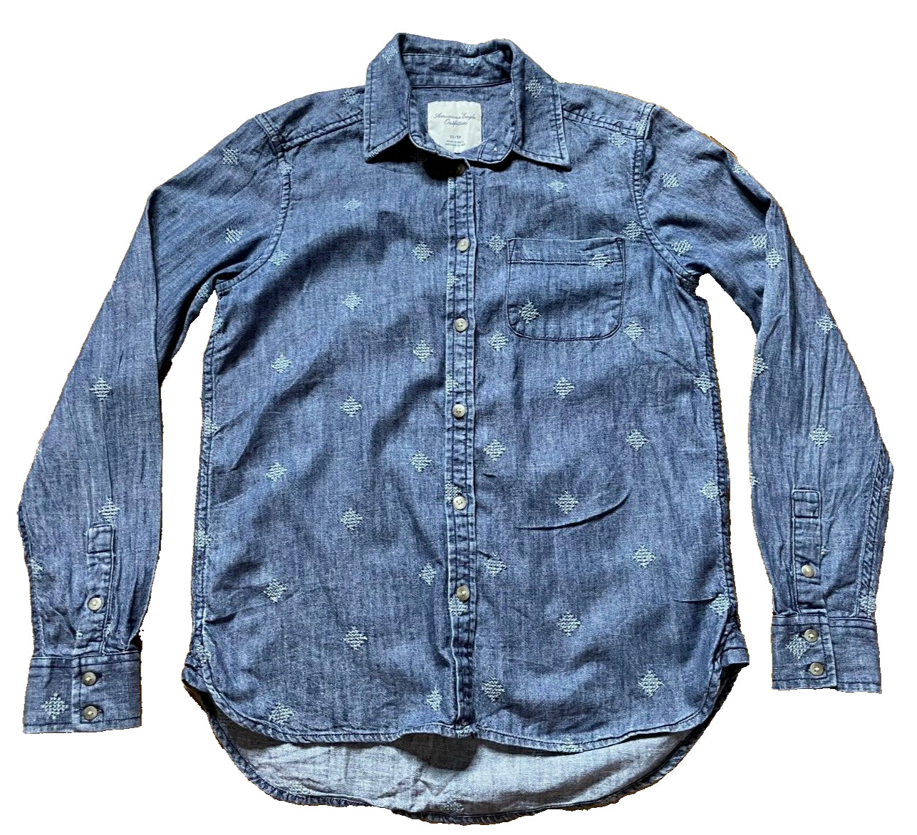 American Eagle Denim Button Front Embroidered Rel… - image 3