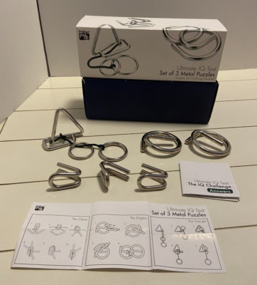Ultimate IQ Test Set of 3 Metal Puzzles 151141274