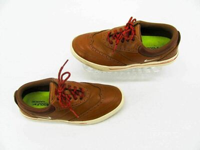 Nike Men Golf Shoe Lunar Swingtip Size 7M Brown Spikeless