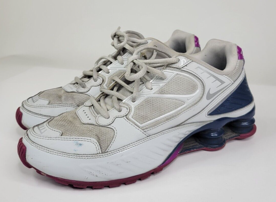 Nike Shox Enigma 9000 White/Silver/Navy/Purple Shoe (BQ9001-009