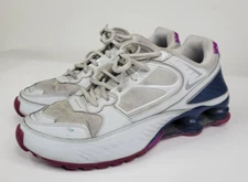 Nike Shox Enigma 9000 White/Silver/Navy/Purple Shoe (BQ9001-009) Wmns Sz 9.5