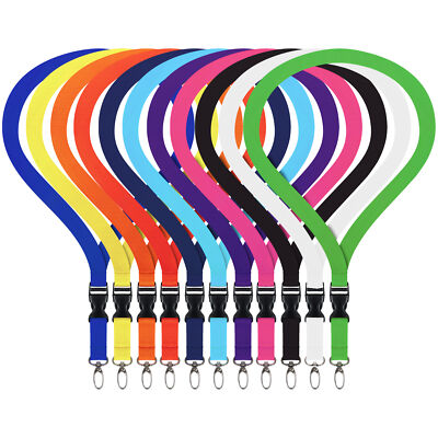 Lanyard Schlüsselband für Ausweishalter unbedruckt Umhängeband starker Karabiner