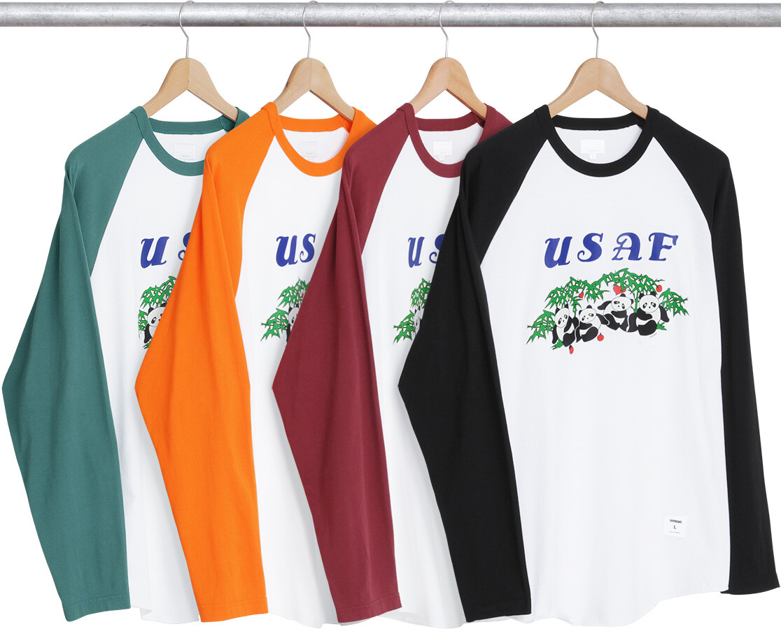 supreme ラグ Supreme USAF Pandas Baseball Raglan Tee SS17 (SS17KN72